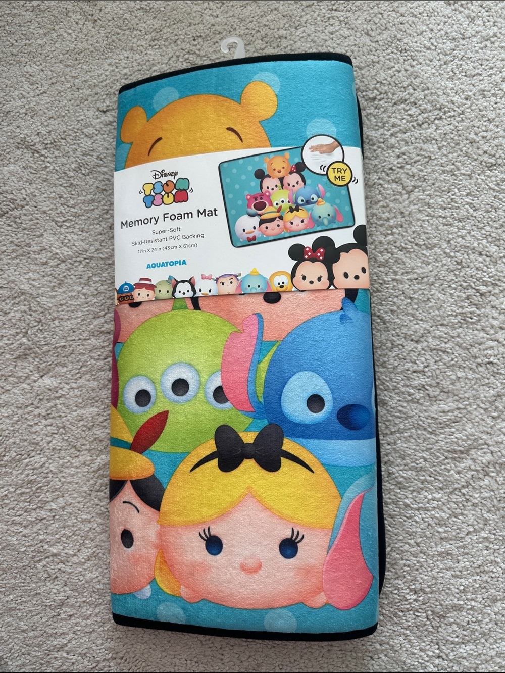 Disney Tsum Tsum Memory Foam Mat - Blue, Yellow, Green, Pink